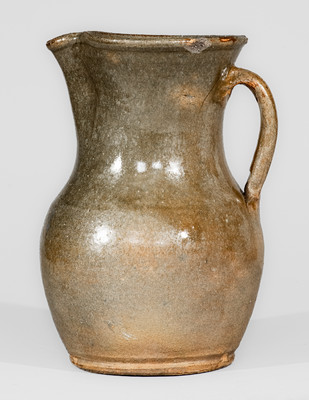 Edgefield District, SC Alkaline-Glazed Stoneware Pitcher, c1820-40
