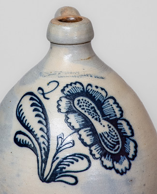 Fine F. STETZENMEYER / ROCHESTER N.Y. Stoneware Jug w/ Floral Design