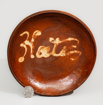 "Kate" Redware Plate, Pennsylvania origin, circa 1880
