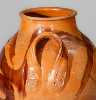 Important attrib. C.A. Haun Pottery, Greene County, TN Redware 