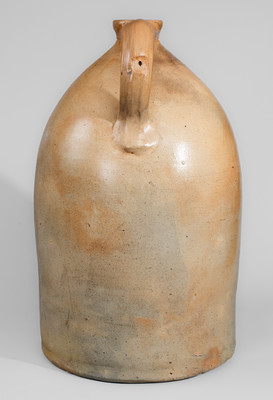 Highly Important Large Stoneware Cooler w/ Profuse Incised Tree and Cow Scene, NICHOLS & BOYNTON / BURLINGTON, VT