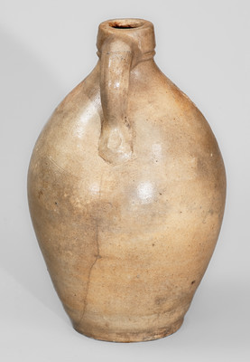 Rare CHARLESTOWN, MA Small-Sized Stoneware Jug w/ Incised Foliate Decoration, c1825