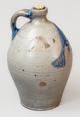 Scarce and Fine Albany, NY Stoneware Jug w/ Incised Bird Decoration, c1805