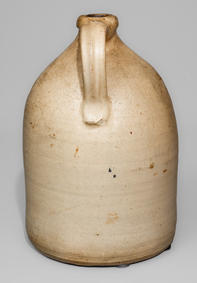 WM E. WARNER / WEST-TROY Stoneware Jug w/ Cobalt Eagle and Banner Motif