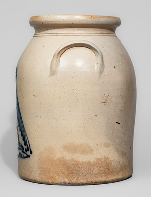 Scarce New Hampshire Stoneware Advertising Jar w/ Cobalt Pheasant, attrib. J. & E. Norton, Bennington, VT