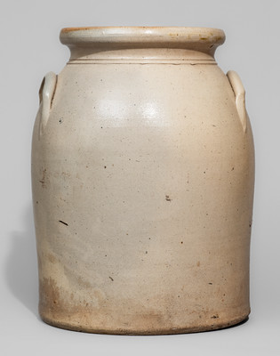 Scarce New Hampshire Stoneware Advertising Jar w/ Cobalt Pheasant, attrib. J. & E. Norton, Bennington, VT