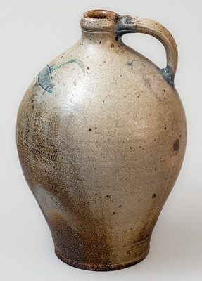Fine Incised Fish Stoneware Jug, Albany, New York area, early 19th century