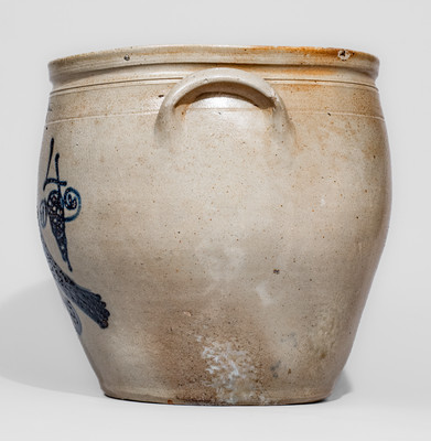Exceptional W.H. FARRAR & CO. / GEDDES, N.Y. Four-Gallon Stoneware Jar w/ Elaborate Bird and Floral Designs