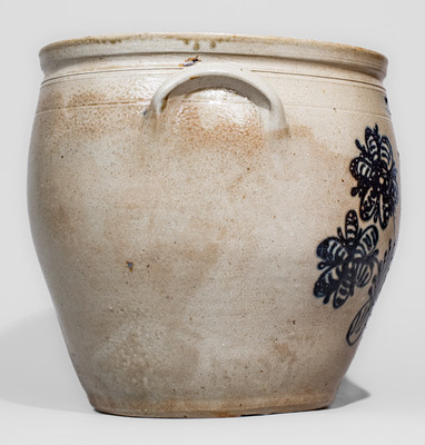 Exceptional W.H. FARRAR & CO. / GEDDES, N.Y. Four-Gallon Stoneware Jar w/ Elaborate Bird and Floral Designs