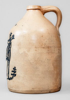 Rare WHITE'S UTICA, New York Two-Gallon Stoneware Jug w/ Cobalt Deer Scene