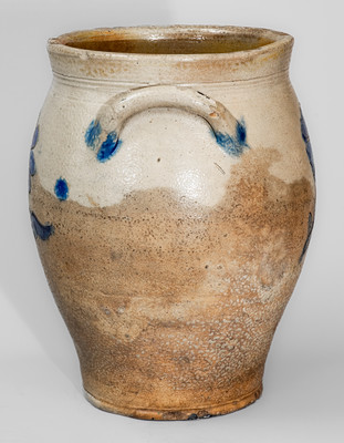 NY State Stoneware Jar w/ Incised Floral Decoration, early 19th century