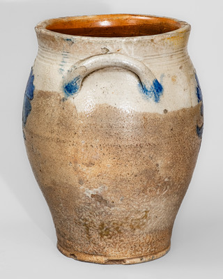 NY State Stoneware Jar w/ Incised Floral Decoration, early 19th century