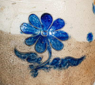 NY State Stoneware Jar w/ Incised Floral Decoration, early 19th century