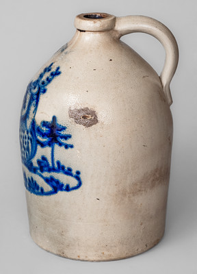 J. & E. NORTON / BENNINGTON VT Three-Gallon Stoneware Jug w/ Cobalt Deer Scene