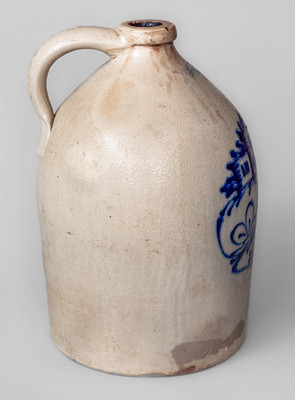 J. & E. NORTON / BENNINGTON VT Three-Gallon Stoneware Jug w/ Cobalt Deer Scene