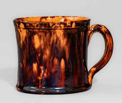 Scarce JOHN BELL (Waynesboro, PA) Small-Sized Redware Mug w/ Manganese Decoration
