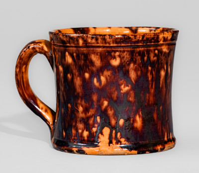 Scarce JOHN BELL (Waynesboro, PA) Small-Sized Redware Mug w/ Manganese Decoration
