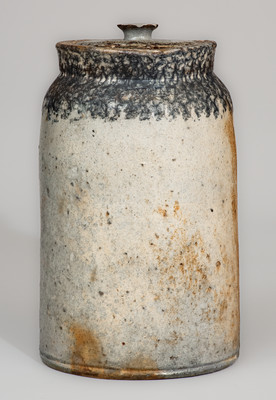 Large-Sized JOHN BELL / WAYNESBORO Lidded Stoneware Canning Jar