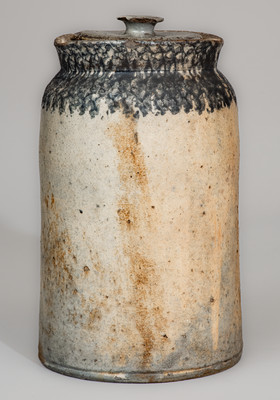 Large-Sized JOHN BELL / WAYNESBORO Lidded Stoneware Canning Jar