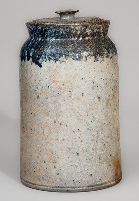 Large-Sized JOHN BELL / WAYNESBORO Lidded Stoneware Canning Jar