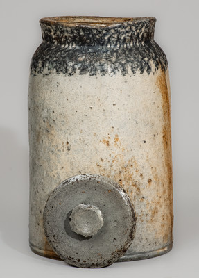 Large-Sized JOHN BELL / WAYNESBORO Lidded Stoneware Canning Jar