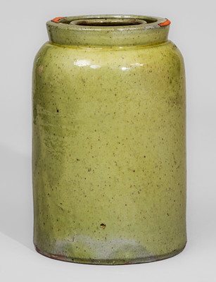 Scarce JOHN BELL (Waynesboro, PA) Copper-Glazed Stoneware Canning Jar