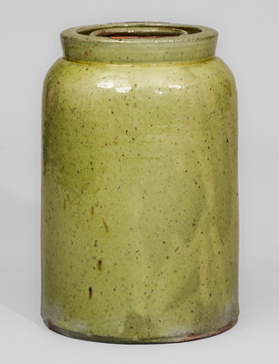 Scarce JOHN BELL (Waynesboro, PA) Copper-Glazed Stoneware Canning Jar