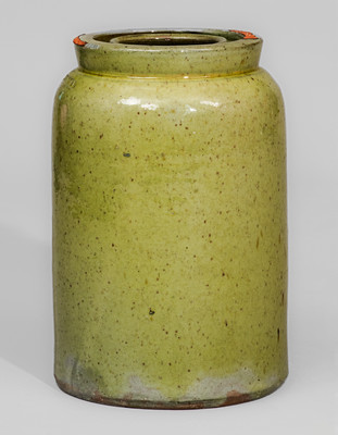 Scarce JOHN BELL (Waynesboro, PA) Copper-Glazed Stoneware Canning Jar