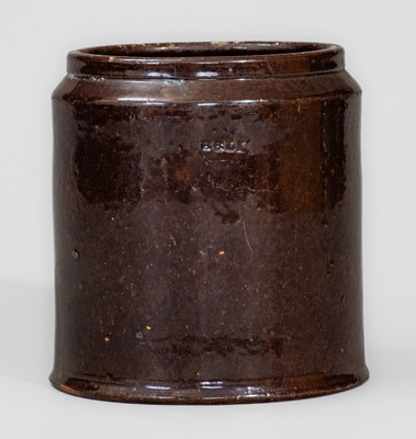 I. BELL (John Bell, Waynesboro, PA) Manganese-Glazed Redware Jar, c1840