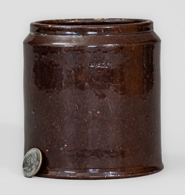 I. BELL (John Bell, Waynesboro, PA) Manganese-Glazed Redware Jar, c1840