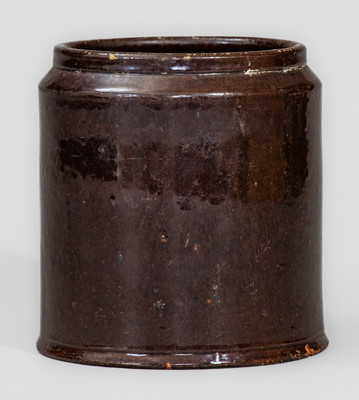 I. BELL (John Bell, Waynesboro, PA) Manganese-Glazed Redware Jar, c1840