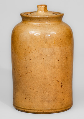 JOHN BELL (WAYNESBORO, PA) Redware Jar w/ Lid, c1840-1880