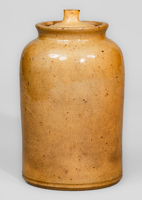 JOHN BELL (WAYNESBORO, PA) Redware Jar w/ Lid, c1840-1880