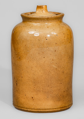 JOHN BELL (WAYNESBORO, PA) Redware Jar w/ Lid, c1840-1880