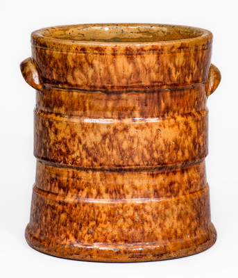 JOHN BELL / WAYNESBORO Redware Tobacco Jar, c1850-80