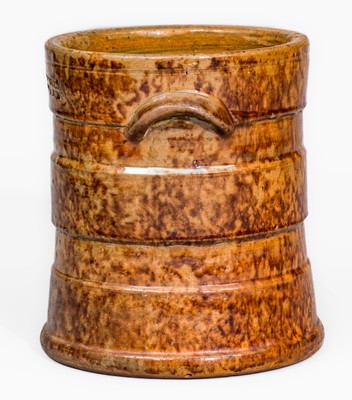 JOHN BELL / WAYNESBORO Redware Tobacco Jar, c1850-80