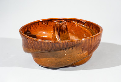 JOHN BELL / WAYNESBORO Manganese-Decorated Redware Cake Mold