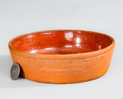 Rare UPTON M. BELL. / Waynesboro. Pa. Small-Sized Redware Dish
