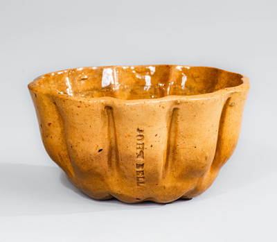 JOHN BELL / WAYNESBORO, Pennsylvania Redware Pudding Mold, c1850-80