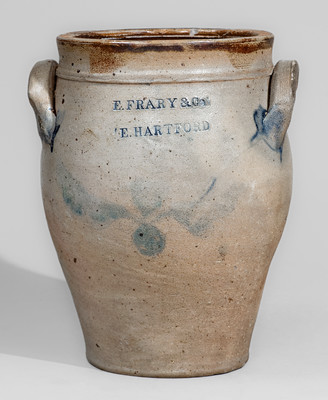 Extremely Rare E. FRARY & Co / E. HARTFORD, Connecticut Stoneware Jar