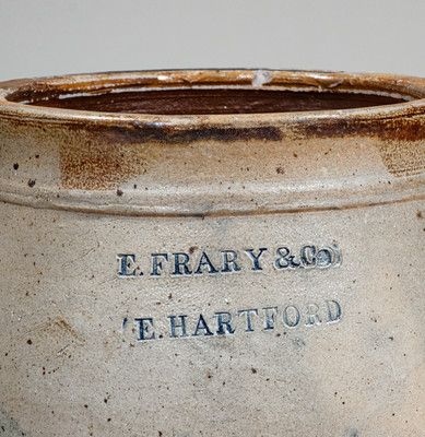 Extremely Rare E. FRARY & Co / E. HARTFORD, Connecticut Stoneware Jar