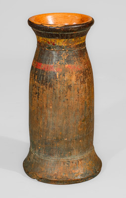 Rare JOHN W. BELL / Waynesboro, Pa Painted Redware Vase, late 19th century