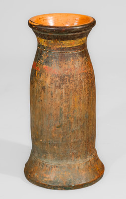 Rare JOHN W. BELL / Waynesboro, Pa Painted Redware Vase, late 19th century