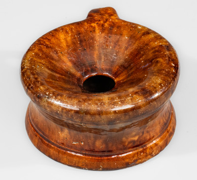 Scarce JOHN W. BELL / Waynesboro, Pa Handled Redware Spittoon,