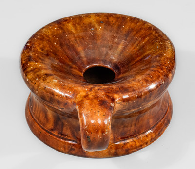 Scarce JOHN W. BELL / Waynesboro, Pa Handled Redware Spittoon,