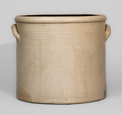 Exceptional H.M. WHITMAN / HAVANA, NY Stoneware Crock w/ Fish Decoration, c1860-62