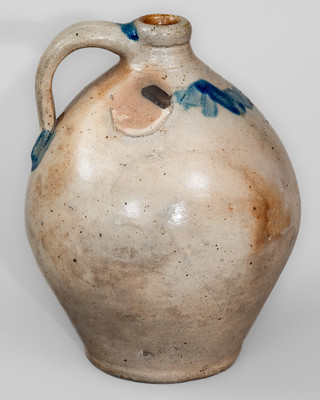 C. CROLIUS / MANUFACTURER / NEW-YORK Cobalt-Decorated Stoneware Jug