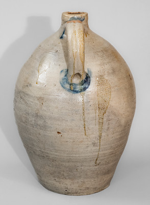 NY State Stoneware Jug w/ Incised Floral Decoration, probably George Lent, first quarter 19th century