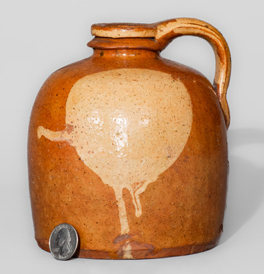 Exceptional Galena, Illinois Small-Sized Redware Moon Jug, second half 19th century