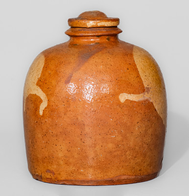 Exceptional Galena, Illinois Small-Sized Redware Moon Jug, second half 19th century